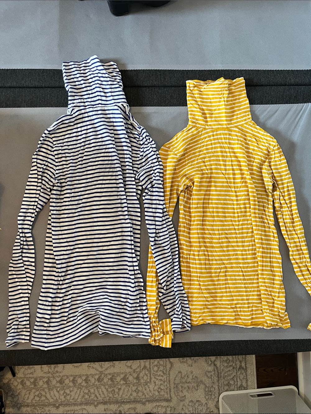 J. Crew Women’s Striped Tissue Turtleneck Long-Sleeve Top - Yellow & White